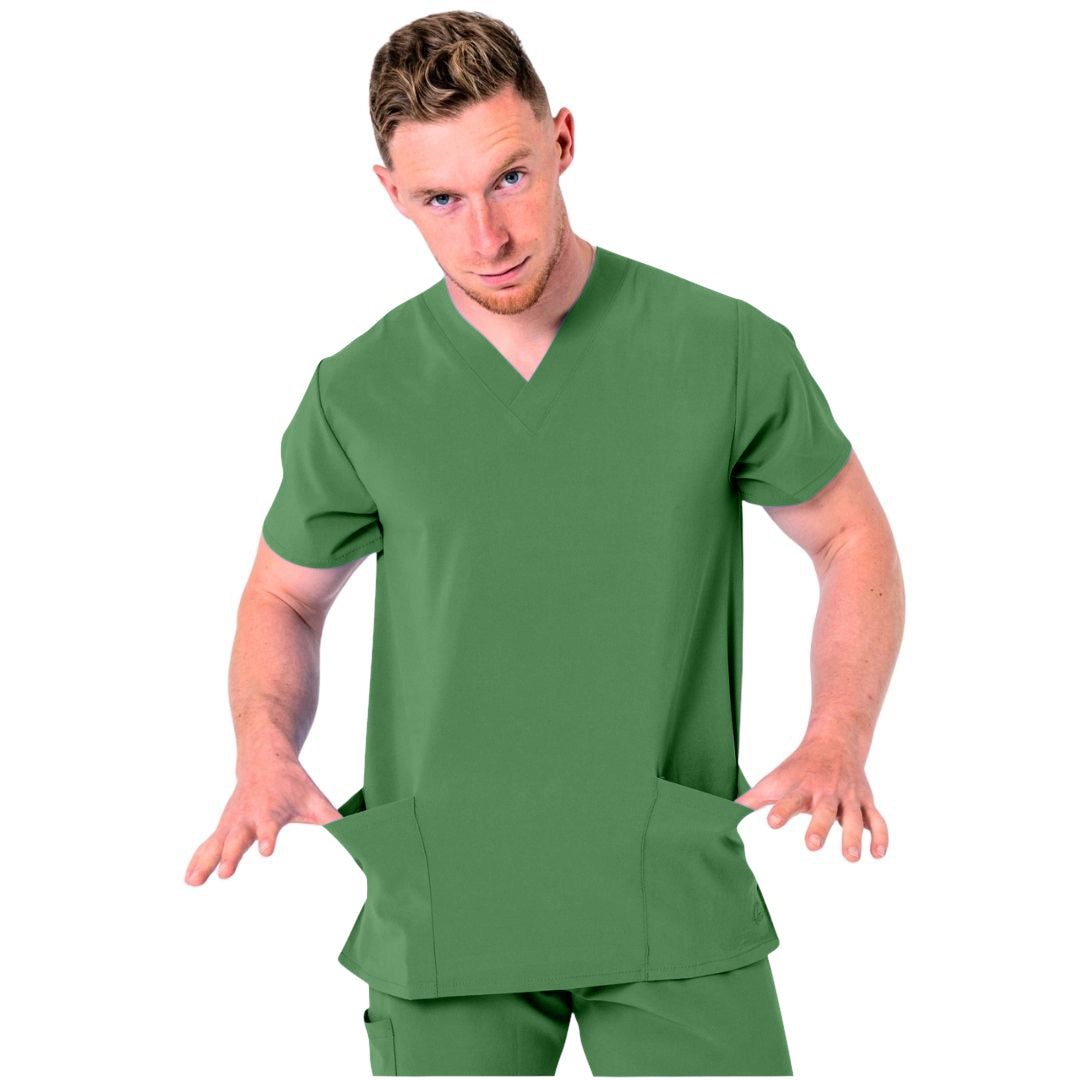 hunter green scrub dress Vf Workwear-Div / Vf Imagewear (W) Lapel Dresses
