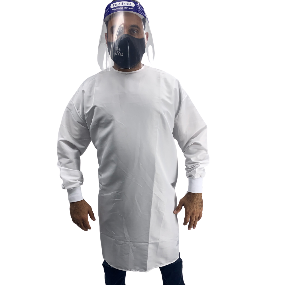 BANU Isolation Gowns – ( 80 PACK ) Reusable Level 2 Water Repellent Gown Double Knotted Protective Gowns for Healthcare – Protective Anti-Fluid Fabric